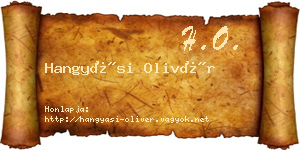 Hangyási Olivér névjegykártya